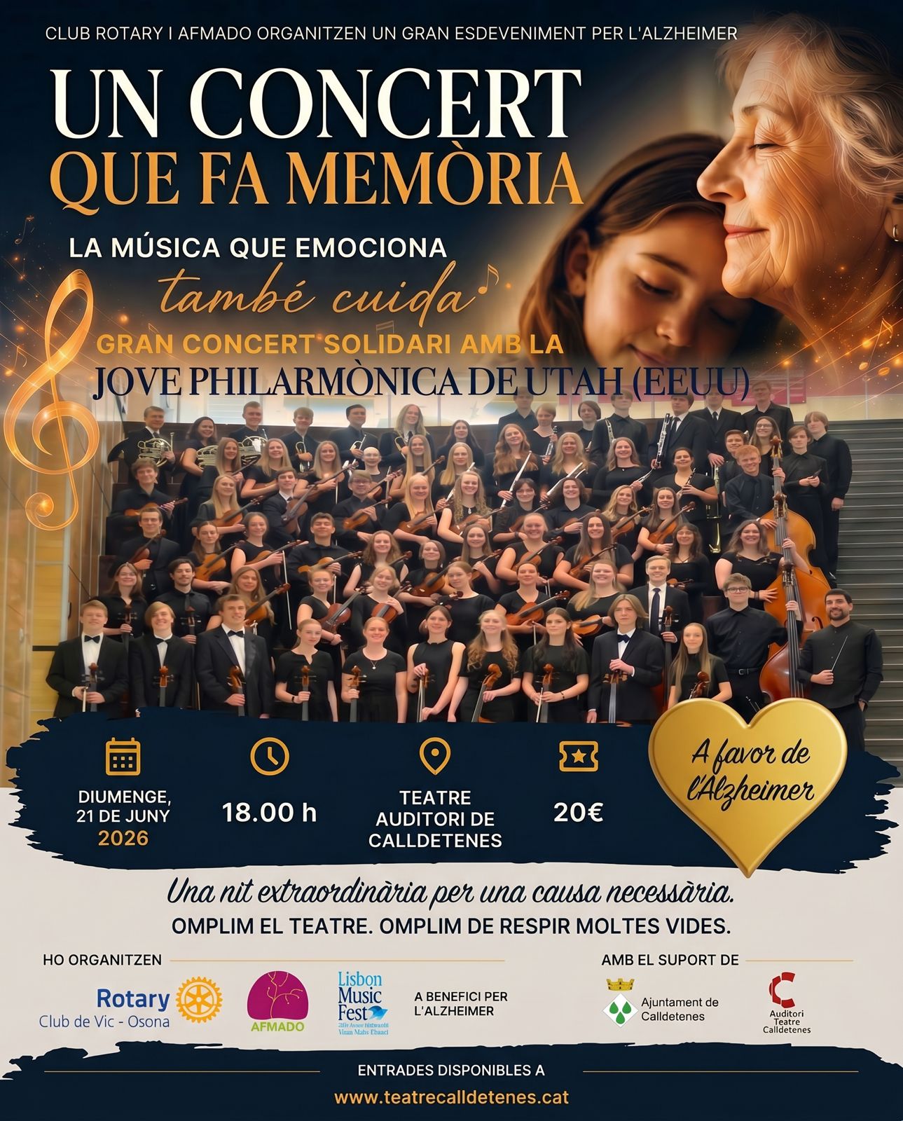 La Jove Filharmònica de Utah (EEUU) oferirà un concert solidari excepcional a Calldetenes per recaptar fons per a l’Alzheimer